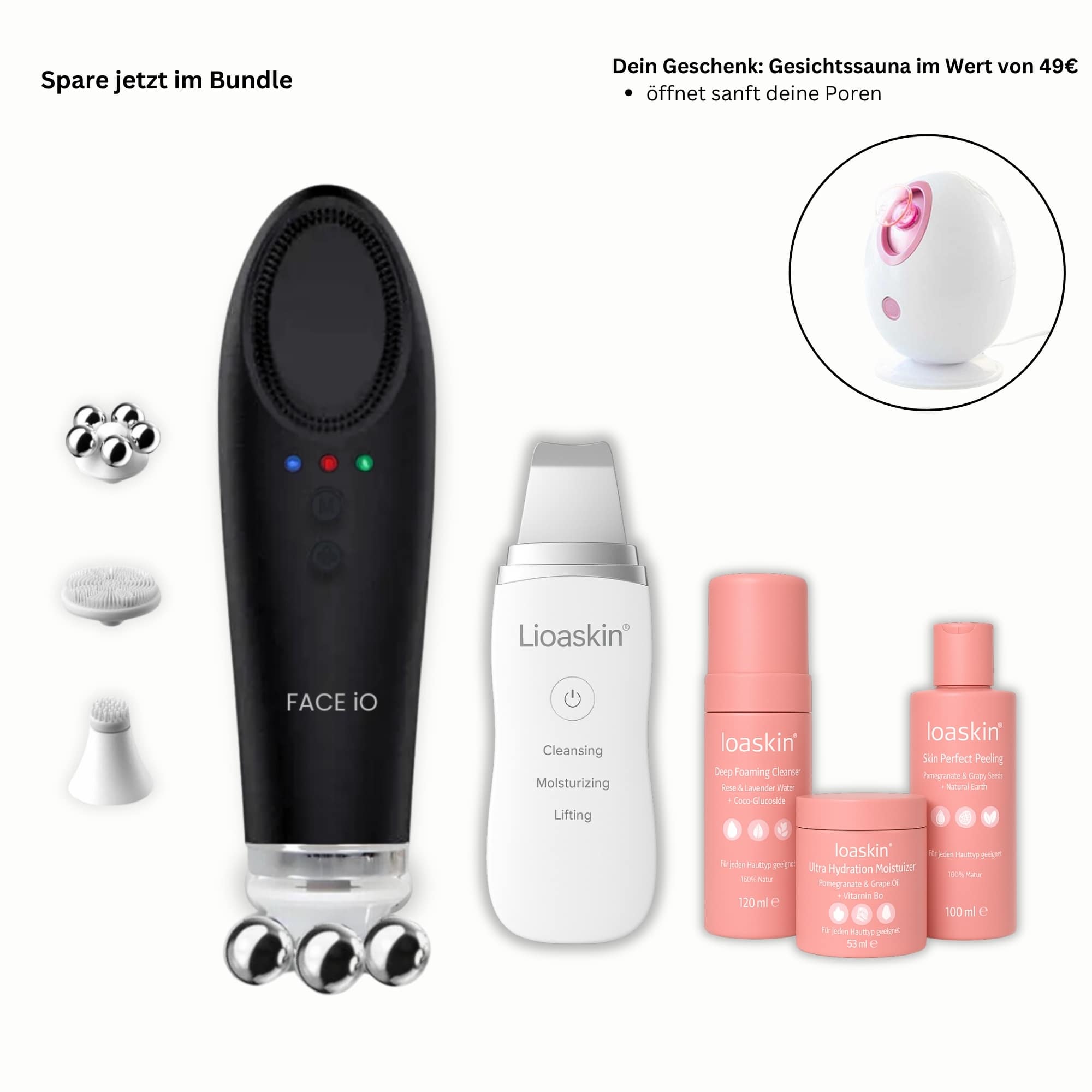 Face-iO Glätten, Straffen, Reinigen für strahlende Haut