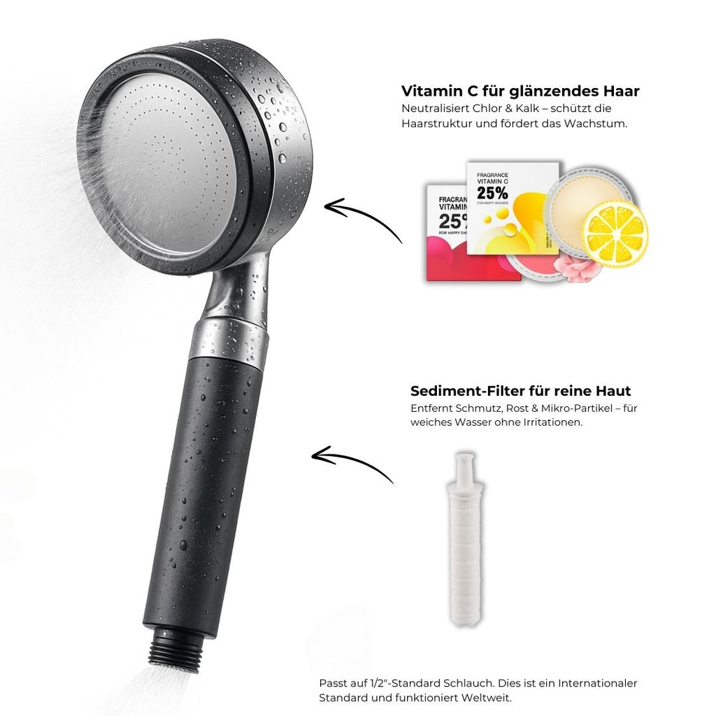 Electric shower with vitamin C filter
