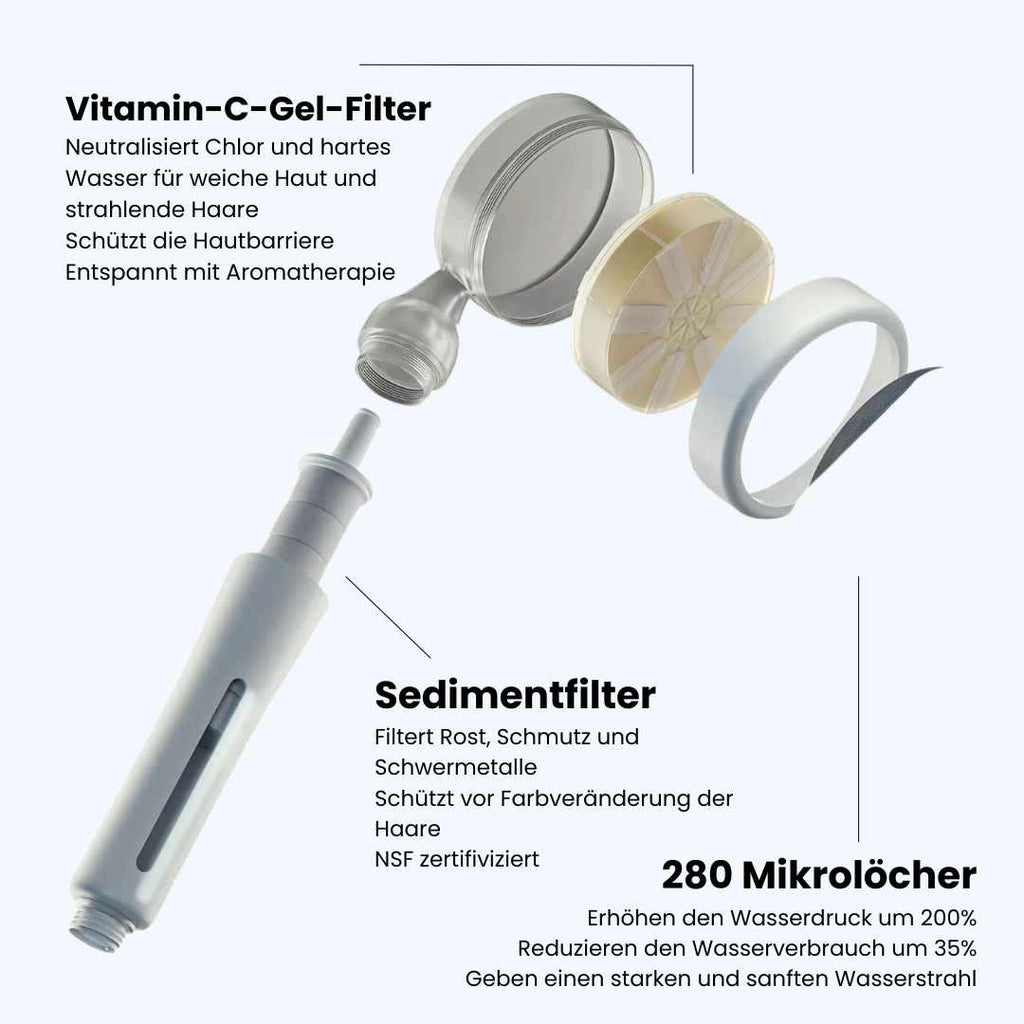 Electric shower with vitamin C filter